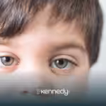 A close up of a kid's eyes