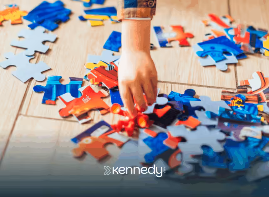 A child playing with puzzle pieces