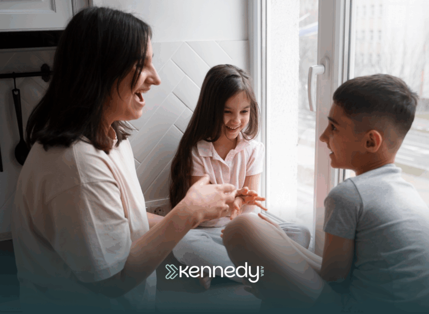 A mom explaining autism to her two children