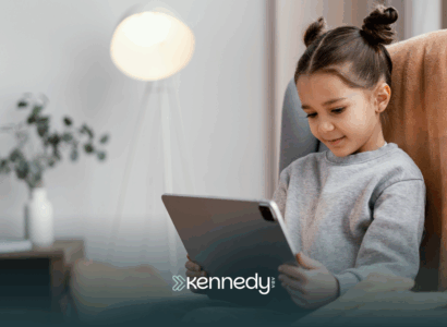 A kid with autism using an iPad