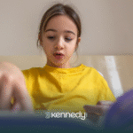 A girl with autism focused on reading a book