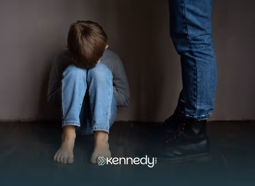 A kid with autism being punished by his parent