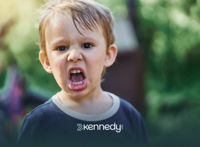 A kid with autism showing an angry face