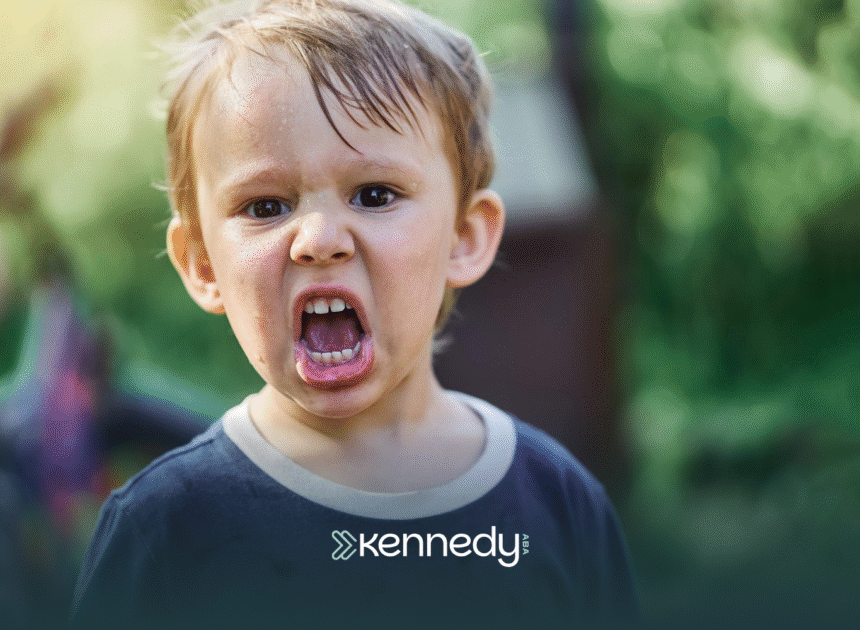 A kid with autism showing an angry face