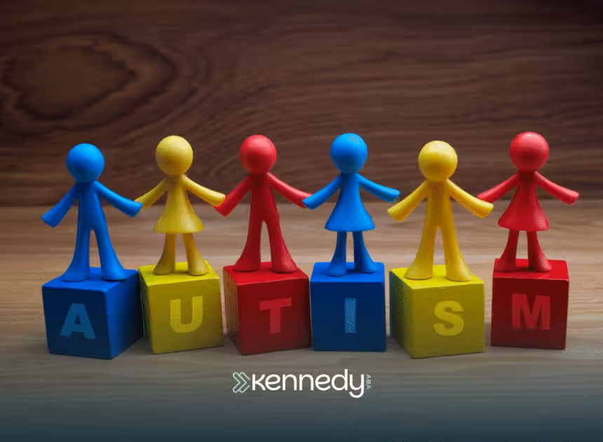 Primary-colored blocks spelling the word "autism"