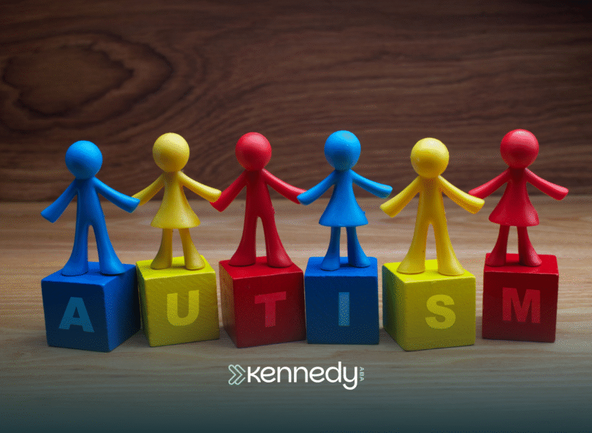 Primary-colored blocks spelling the word "autism"
