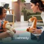 A kid with autism and an RBT during ABA therapy