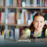 A kid in a school library in Georgia