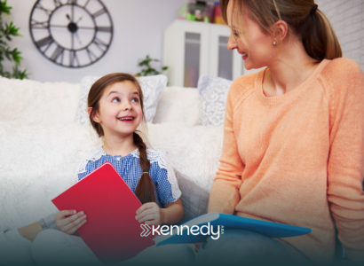 A kid with autism and her ABA therapist during ABA therapy