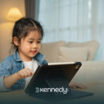 A girl using a tablet