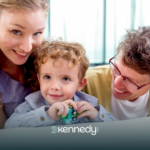 Two new autism parents and their son