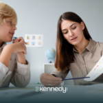 A kid with autism and a ABA therapist during ABA therapy
