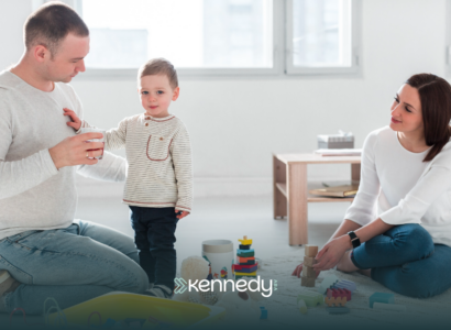 A family of three during ABA therapy