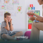 A kid throwing a tantrum during ABA therapy