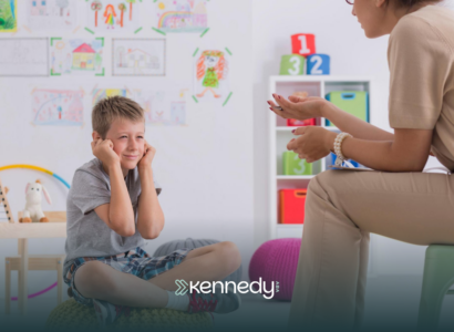 A kid throwing a tantrum during ABA therapy