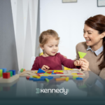 A kid and an ABA therapist during individualized ABA therapy